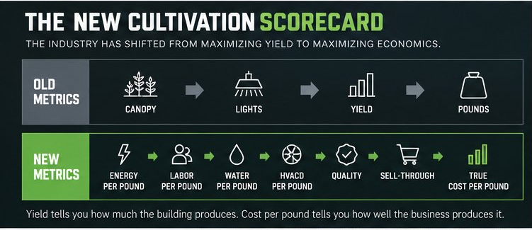 The new cultivation scorecard: old metrics versus new metrics for cannabis facility economics